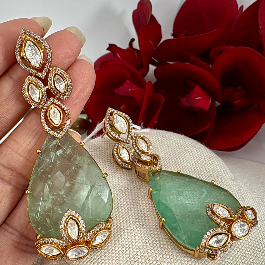Mint Doublet Moissanite Earrings
