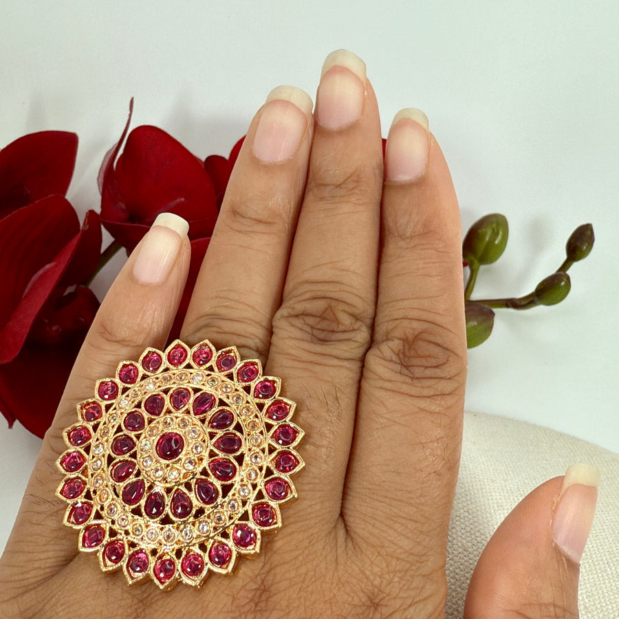 Ruby Adjustable Finger Ring