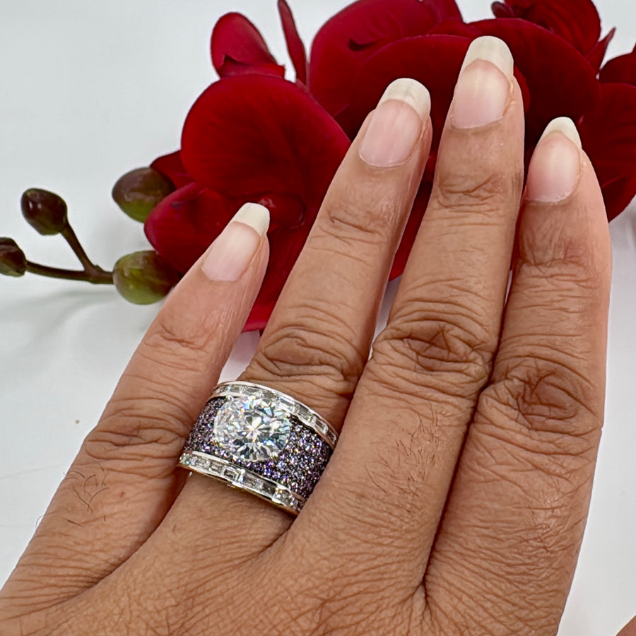 Lilac Invisible Setting Adjustable Finger Ring