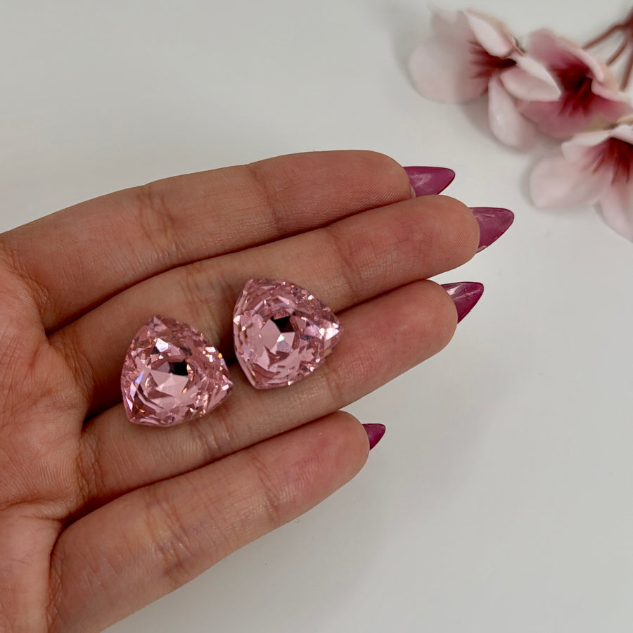 Pink Swarovski Crystal Stud Earrings