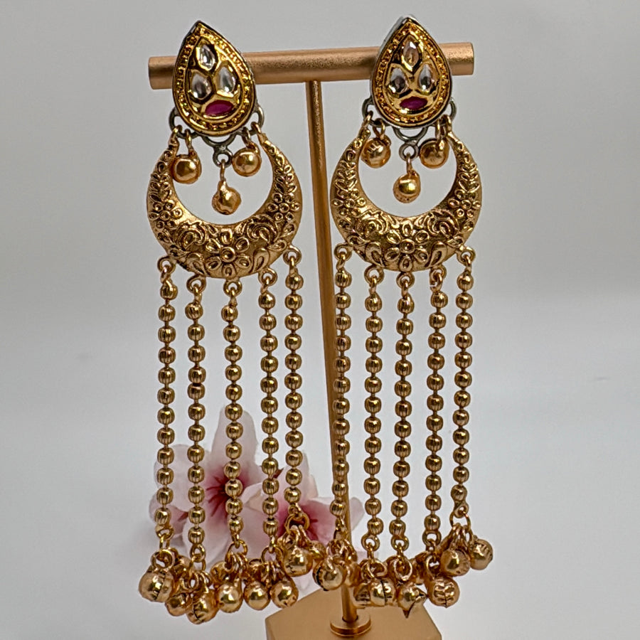 Ruby Silver Lookalike Gold Lightweight Earrings
