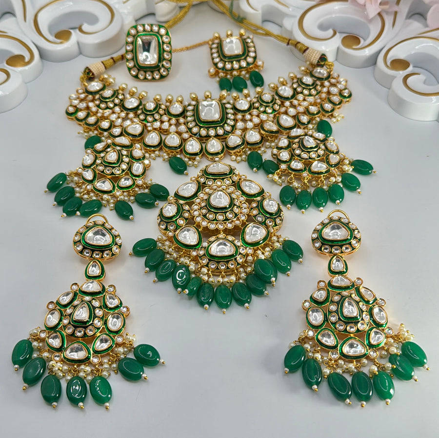 Green Kundan Bridal Necklace Set