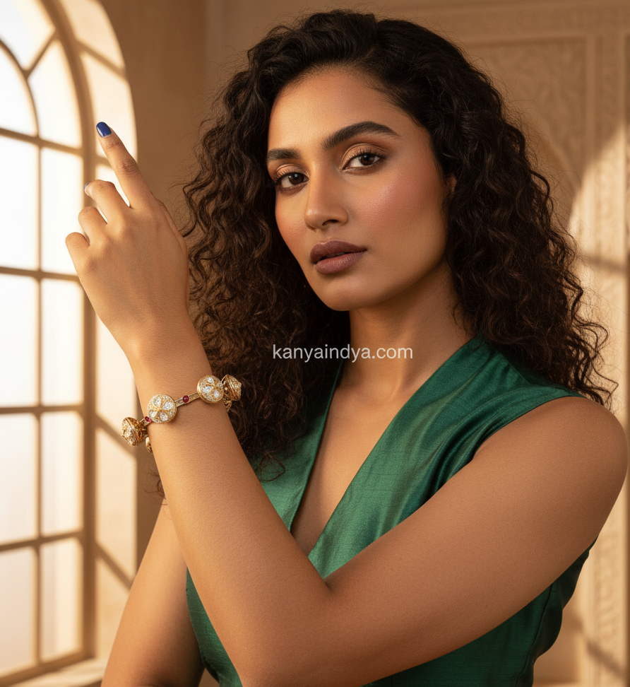 Clear Ruby Polki Kundan Pacheli Openable Bangle Pair(Size 2.6)