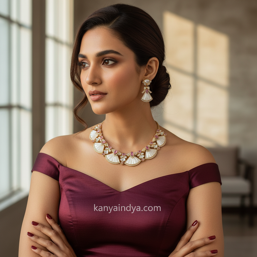 Pink MOP Necklace Set