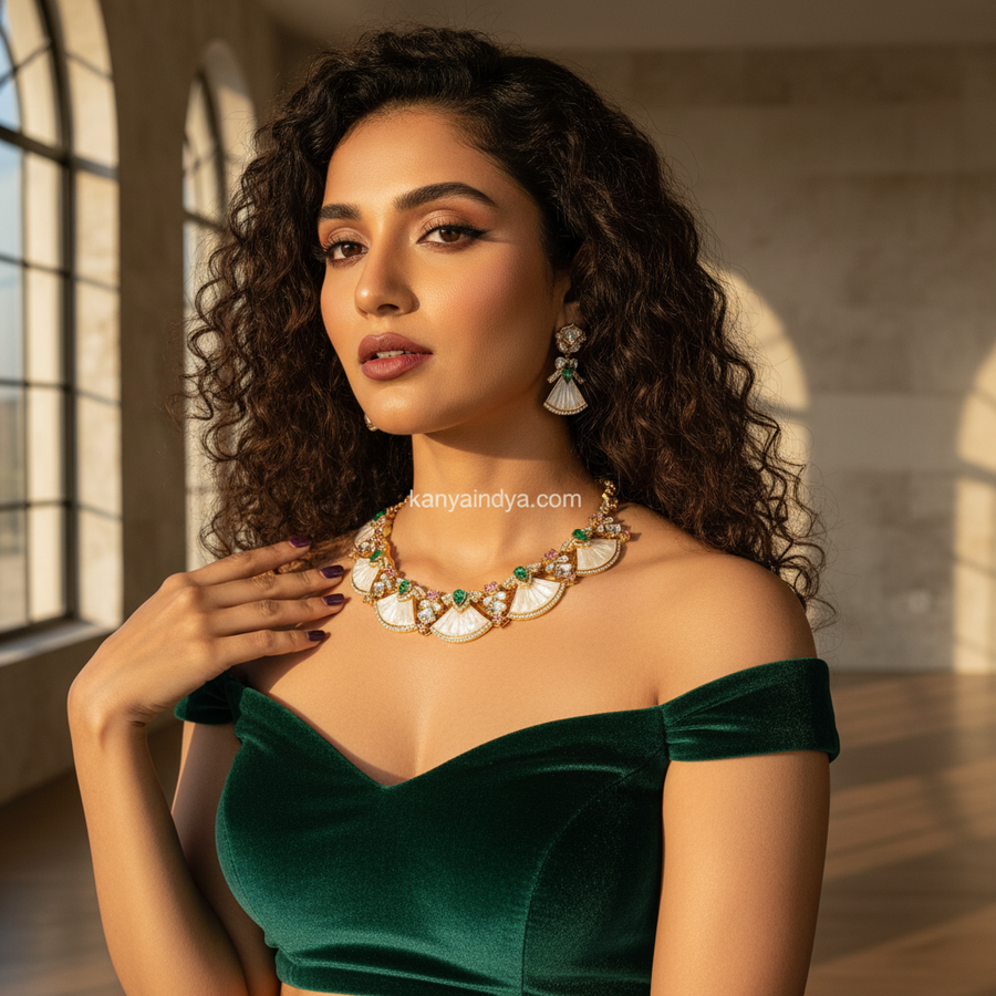 Mint Pink MOP Necklace Set