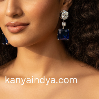 Blue Cubic Zirconia Italian Earrings