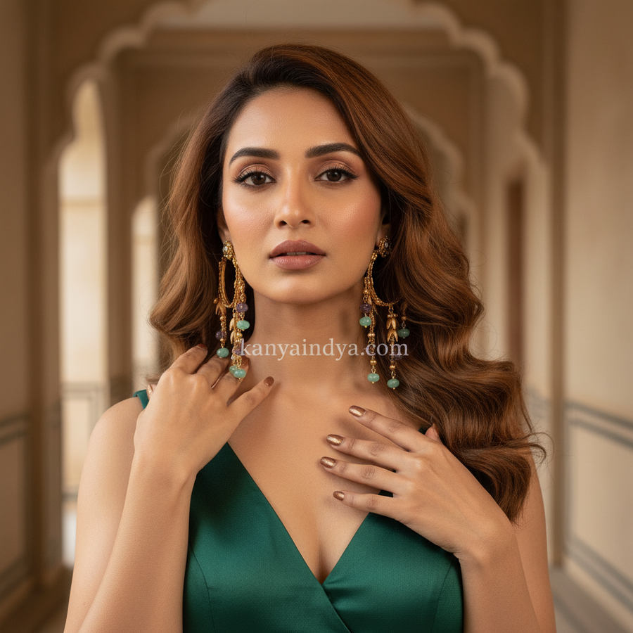 Mint Purple Apala Inspired Lightweight Hoop Earrings